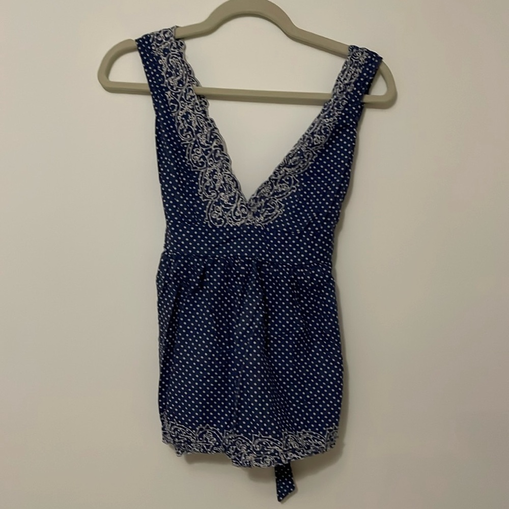 Blue Polka Dot Top